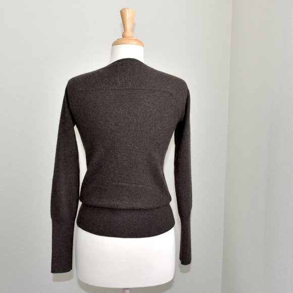 Club Monaco 100% Cashmere Chocolate Brown Sweater - Picture 3 of 7